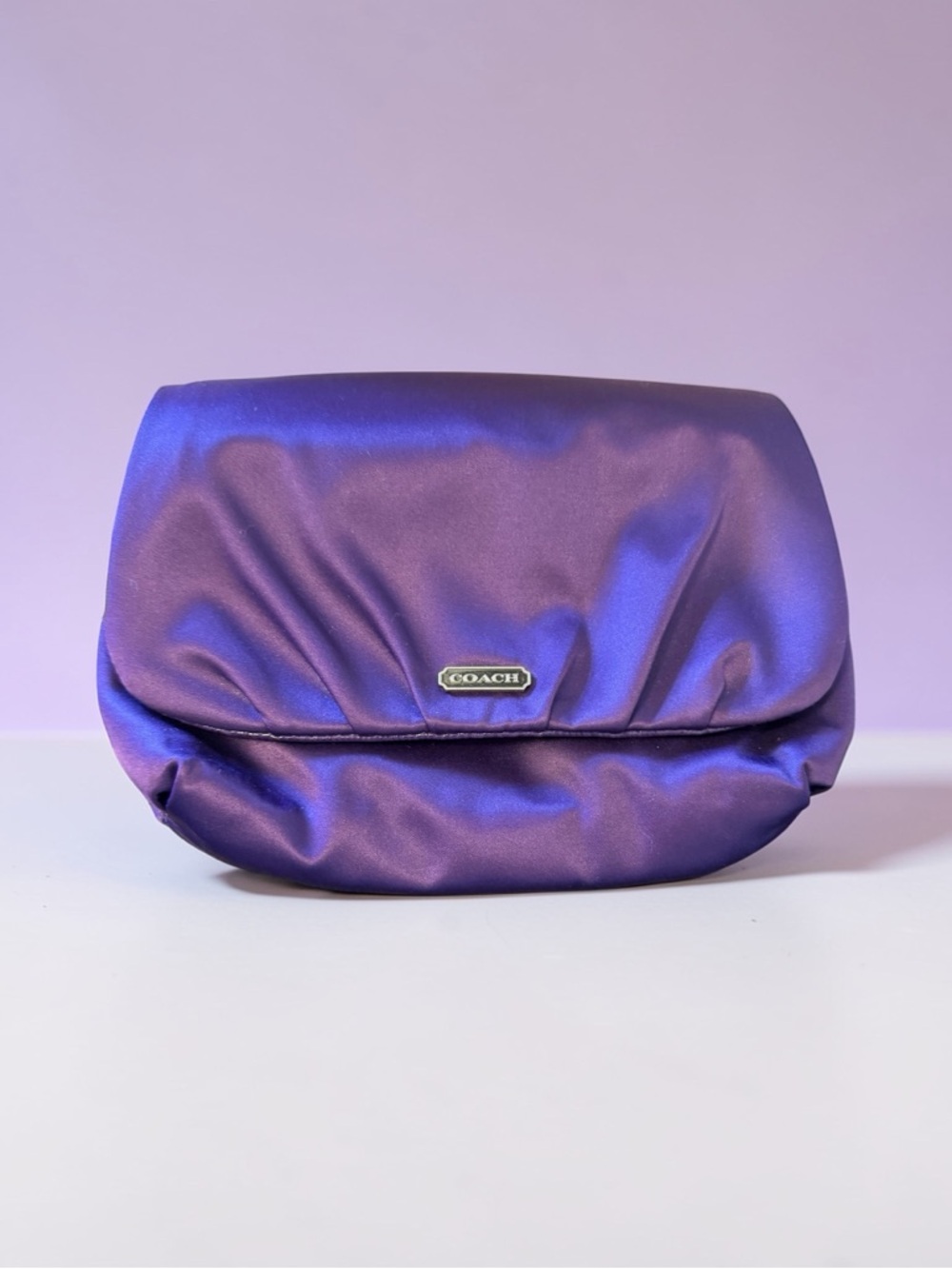Coach Purple Satin Clutch/Wristlet
